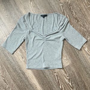 half sleeve grey topshop crop ⛈